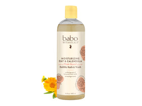 Babo Botanicals front packaging showing bottle and label for gentle baby wash