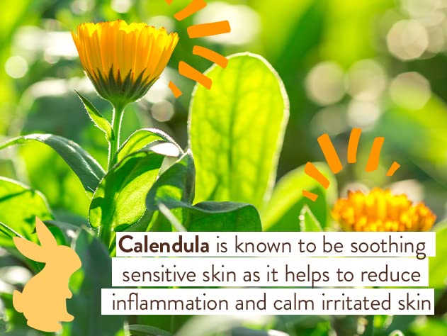 Babo Botanicals display of calendula and oats, soothing ingredient benefit