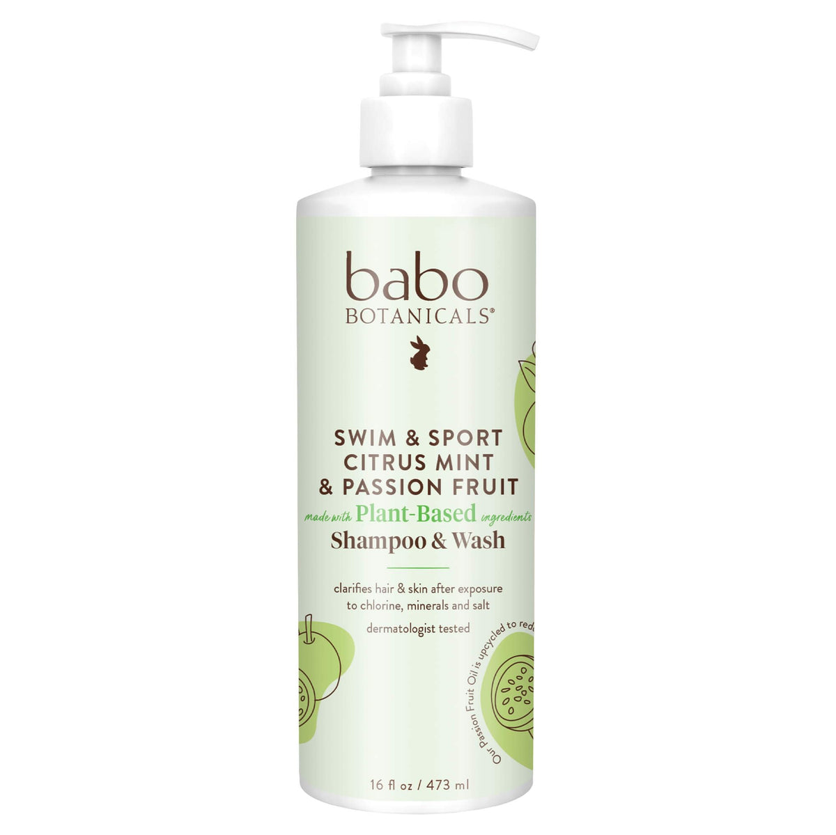 Babo Botanicals 16 fl oz bottle beside everyday items to show actual size