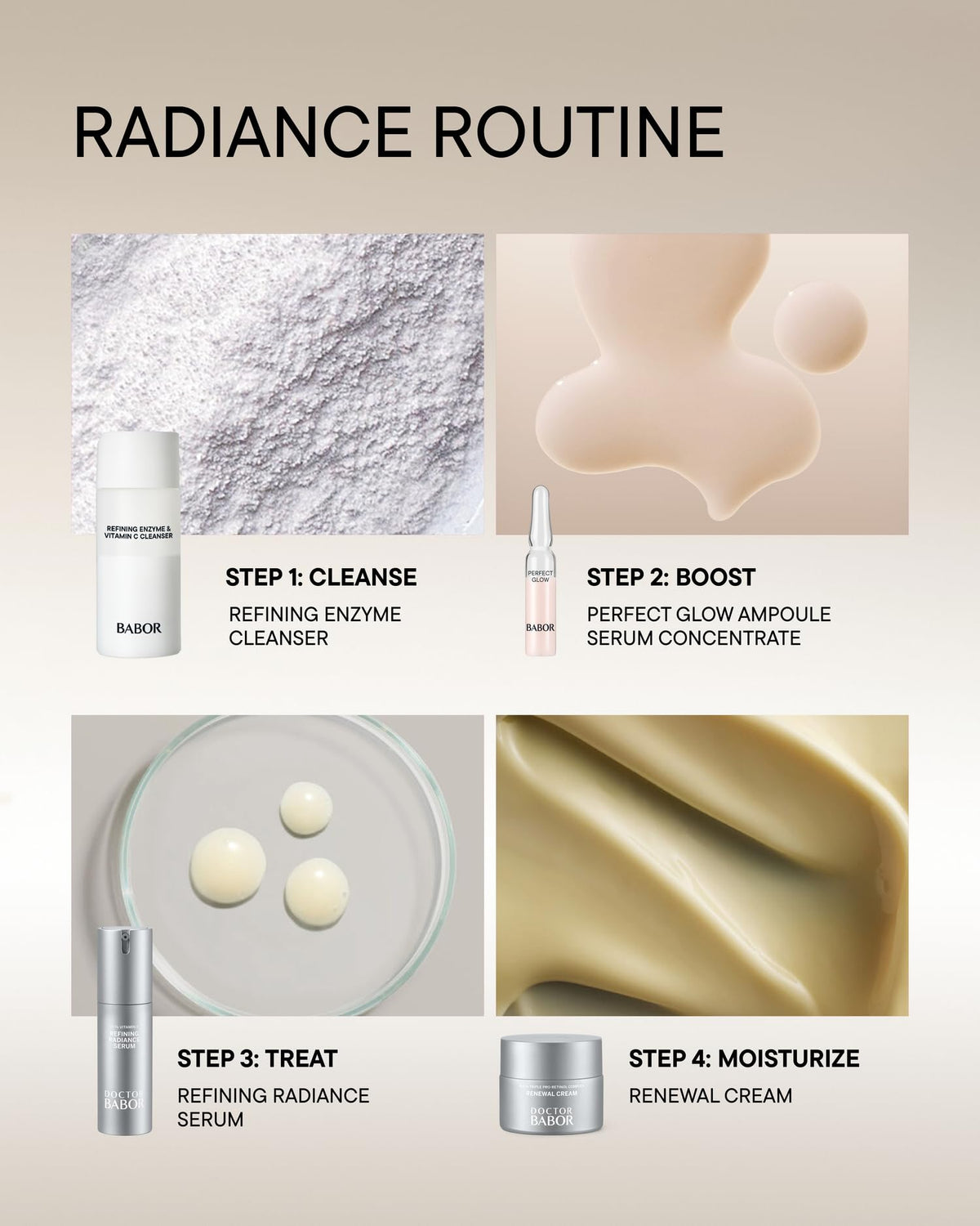 BABOR using powder as body polish for smooth, refined-looking skin