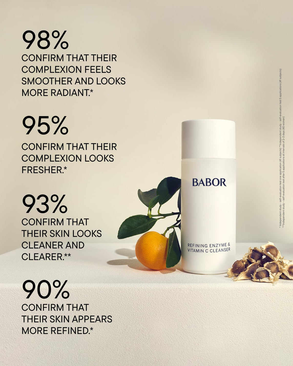 BABOR creamy foam in hand demonstrating brightening, easy lather