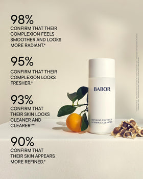 BABOR creamy foam in hand demonstrating brightening, easy lather