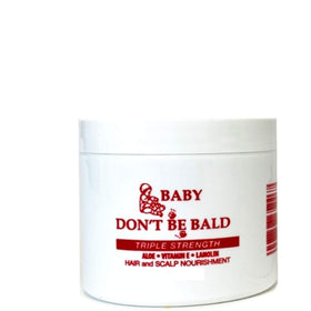 Baby Don't Bald front bottle 4 oz showing label and compact size for travel
