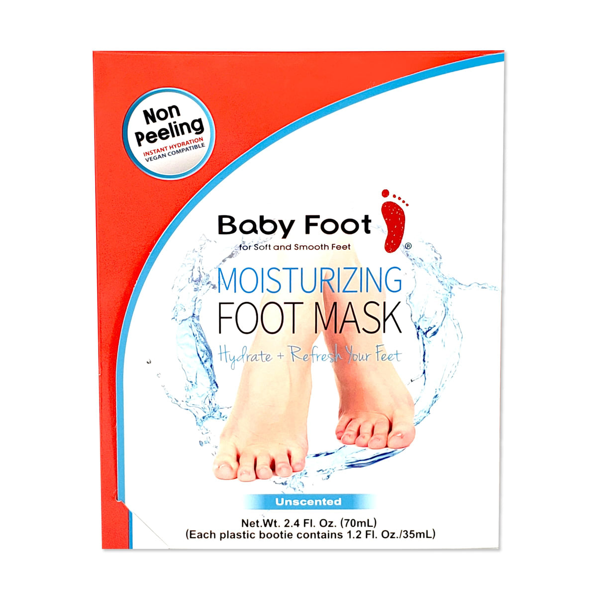 Baby Foot bootie close-up showing comfortable fit and moisture delivery