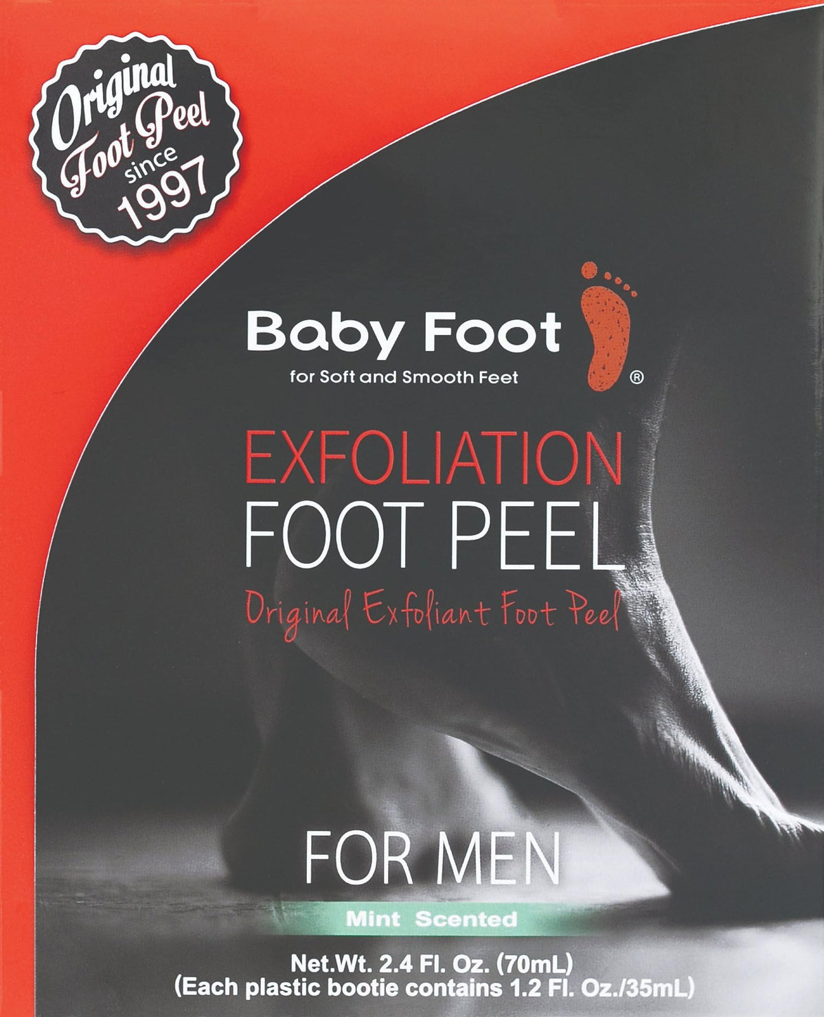 Baby Foot booties filled with gel close-up illustrating easy application benefit