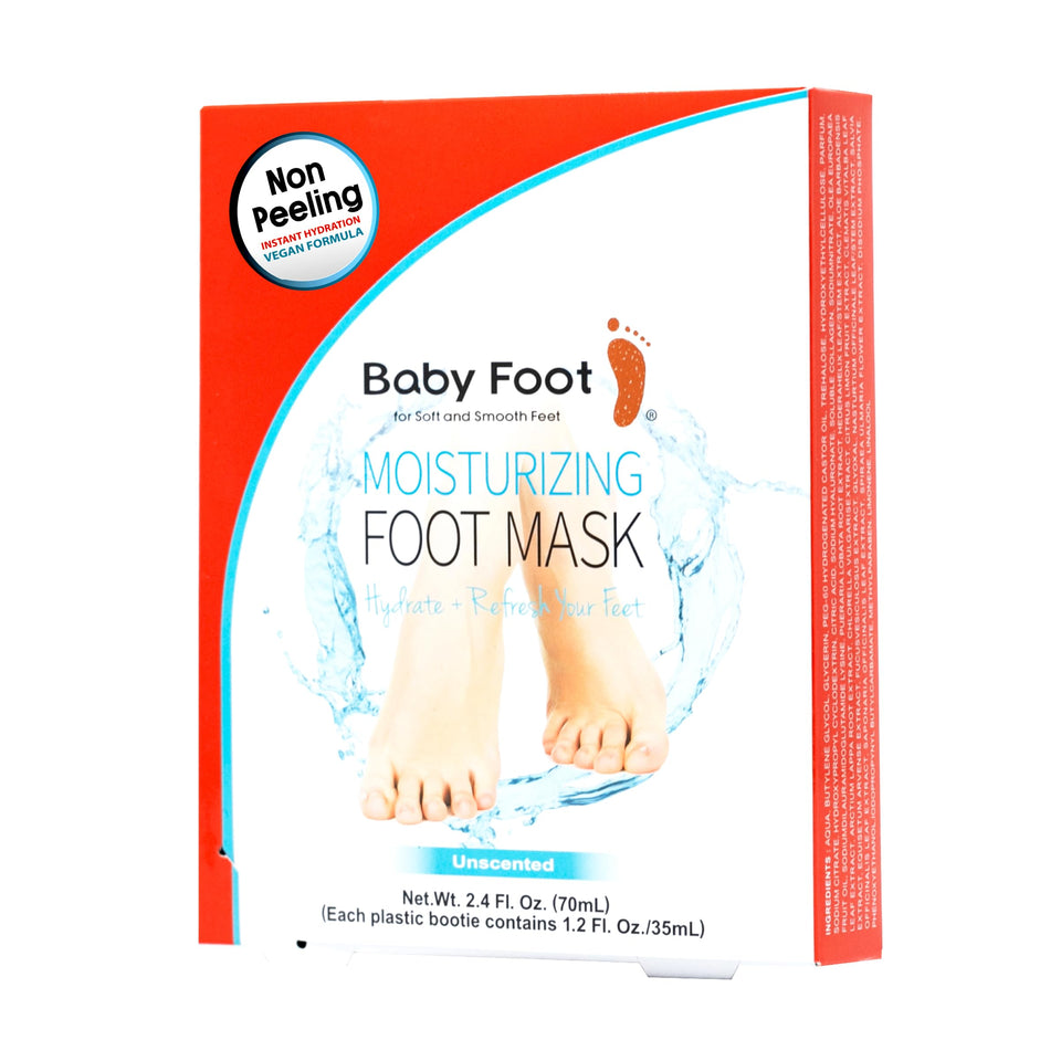 Baby Foot front packaging showing product and benefit of deep hydration