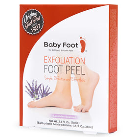 Baby Foot front packaging showing product and lavender scent benefit