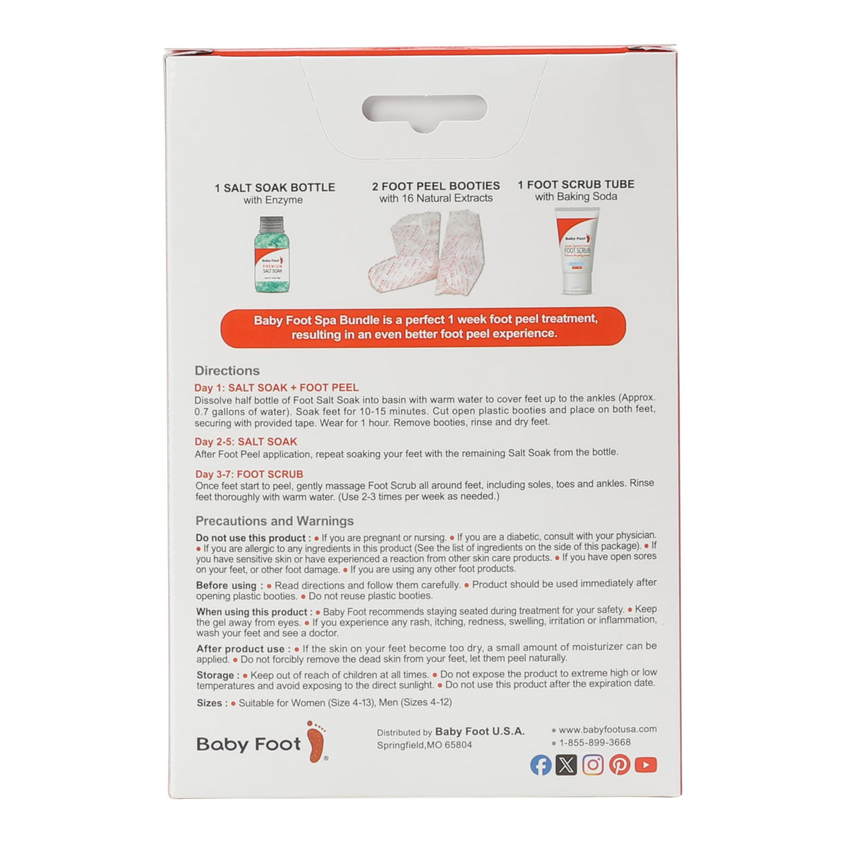 Baby Foot premium salt soak bottle displayed to prime feet and accelerate peeling