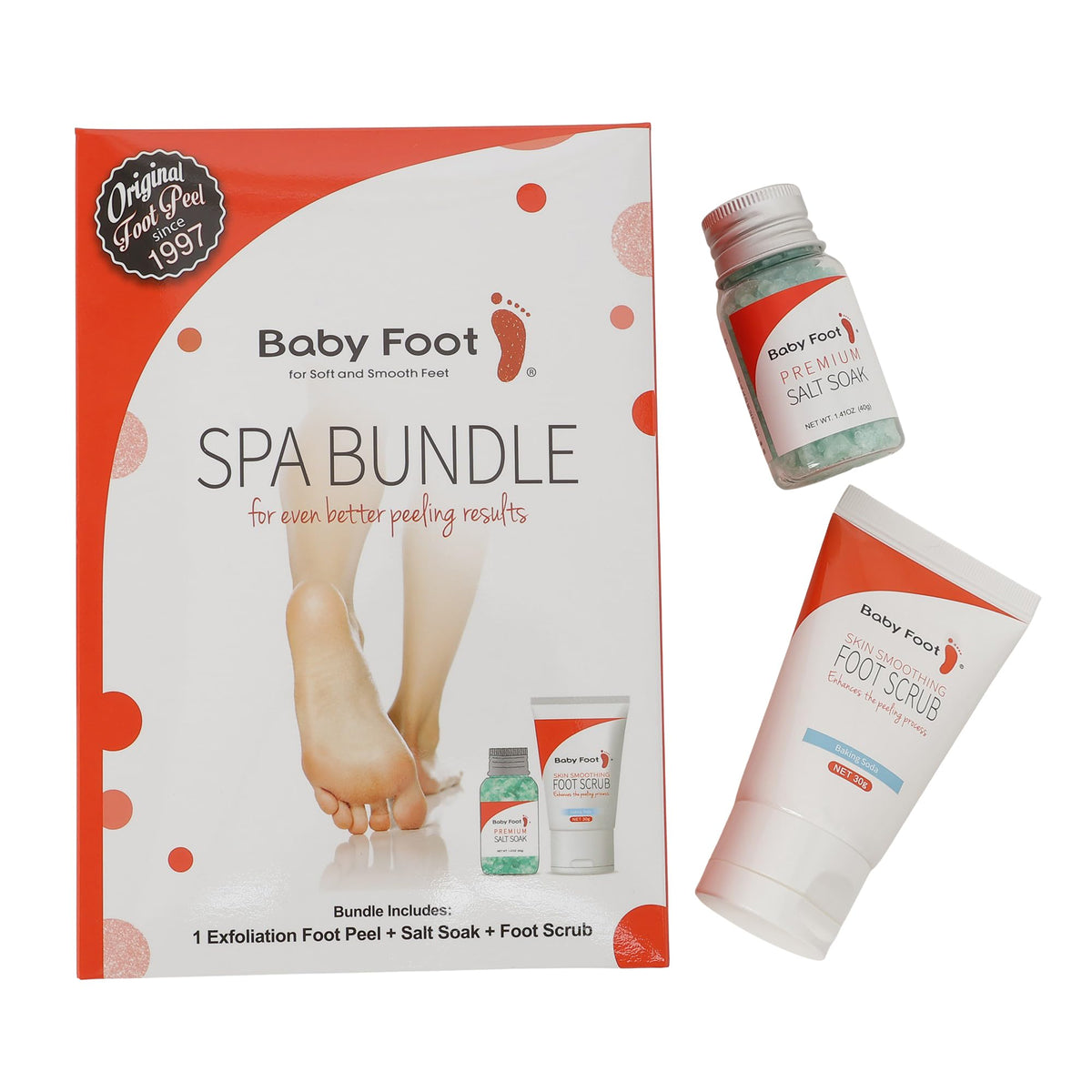 Baby Foot smoothing scrub close-up texture showing gentle buffing action for smooth skin