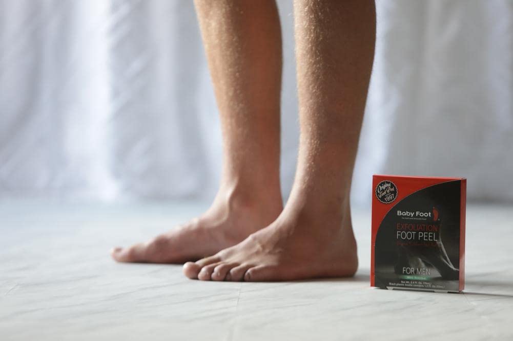 Close-up of Baby Foot gel texture showing botanical formula benefit