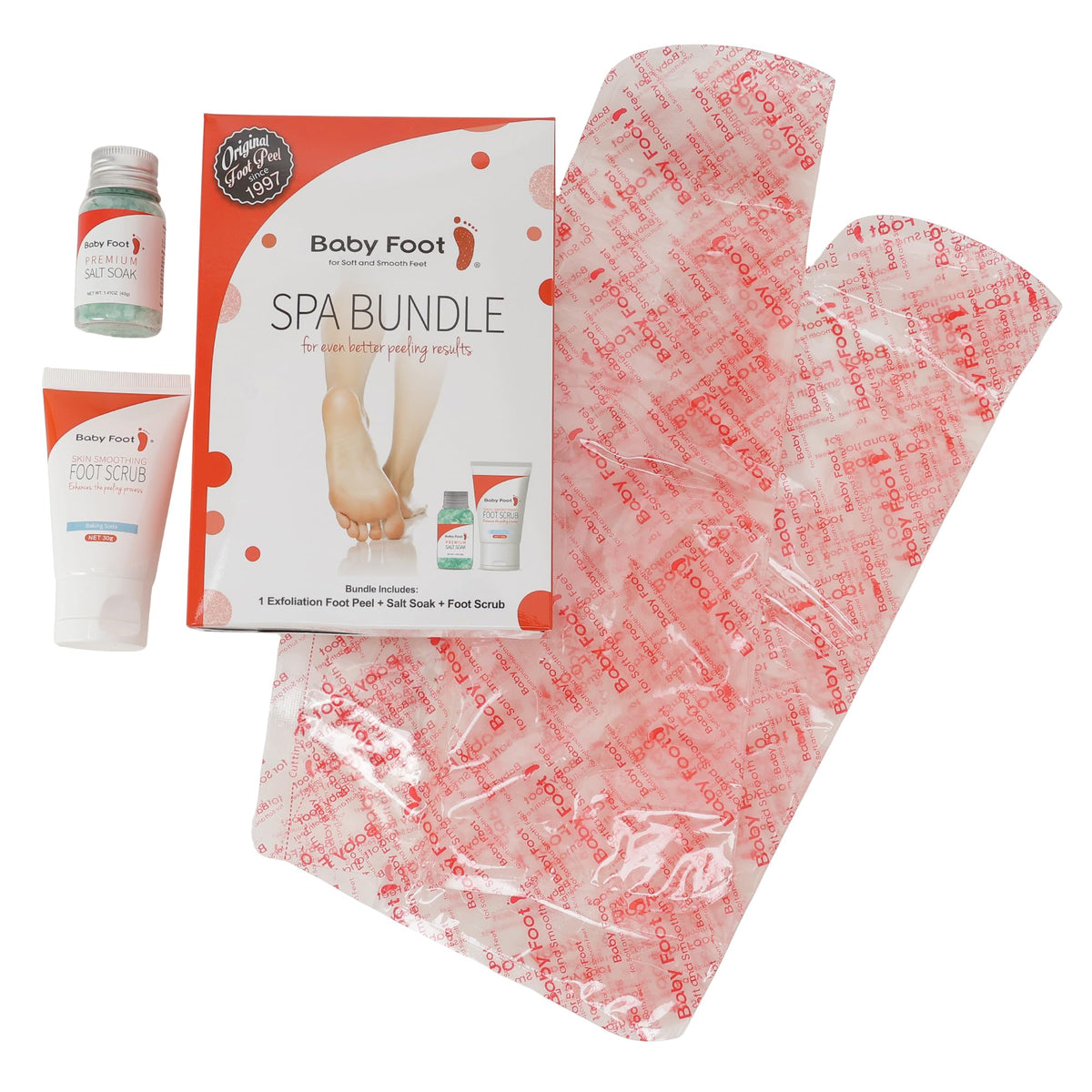 Baby Foot treatment applied on feet in home setting demonstrating simple at-home use