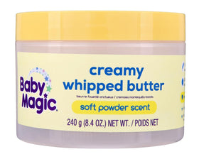 Baby Magic front packaging showing label and soft powder scent benefits