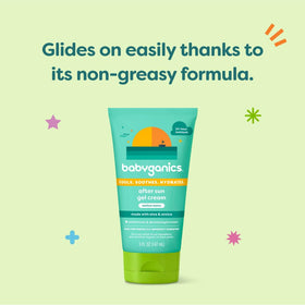 BabyGanics being applied on child arm showing quick relief and hydration benefit