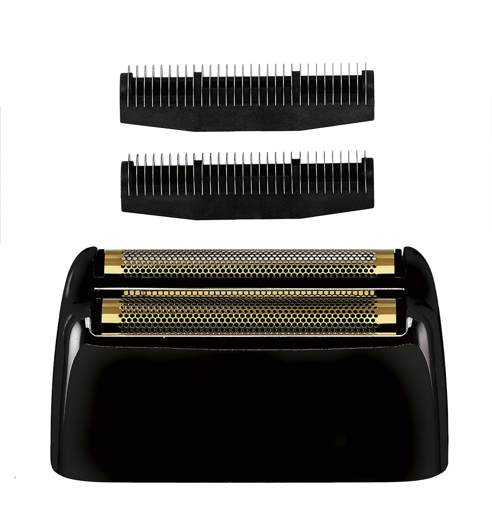 BaBylissPRO black double foil head front view showing precise fit and renewed shave finish