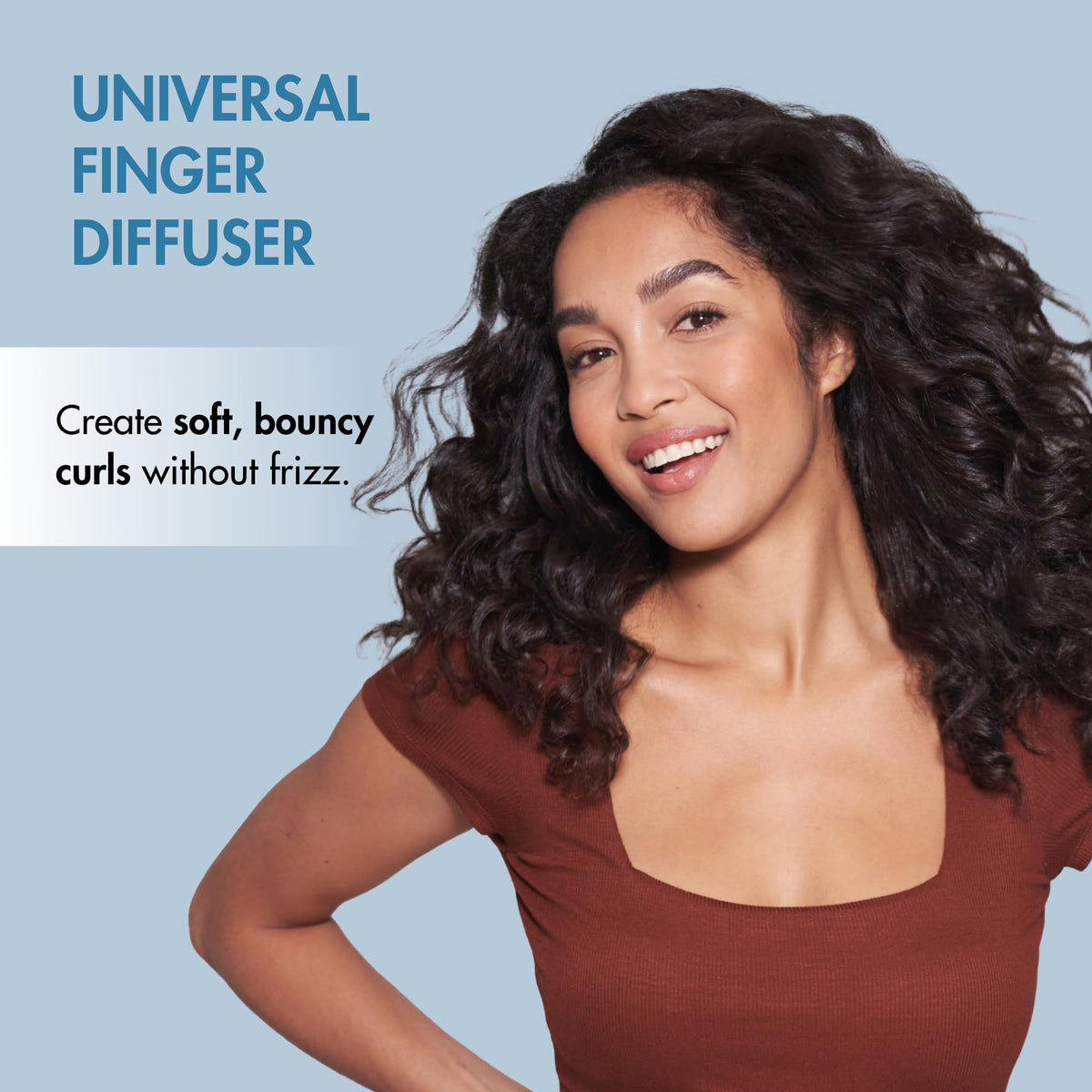 BaBylissPRO diffuser attached to dryer styling curly hair for enhanced volume