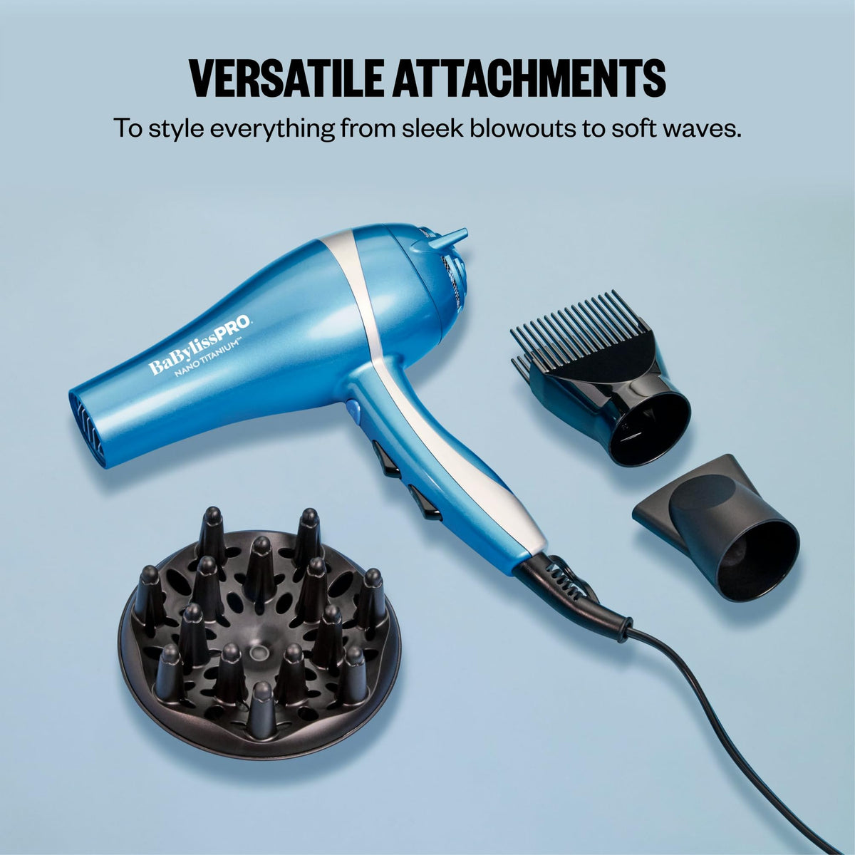 BaBylissPRO ergonomic handle and control buttons for comfortable daily use