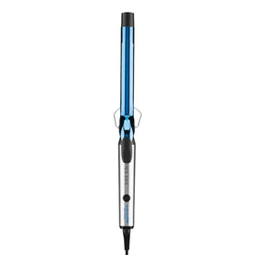 BaBylissPRO extended barrel curling iron front view showing ergonomic handle and barrel for quicker styling