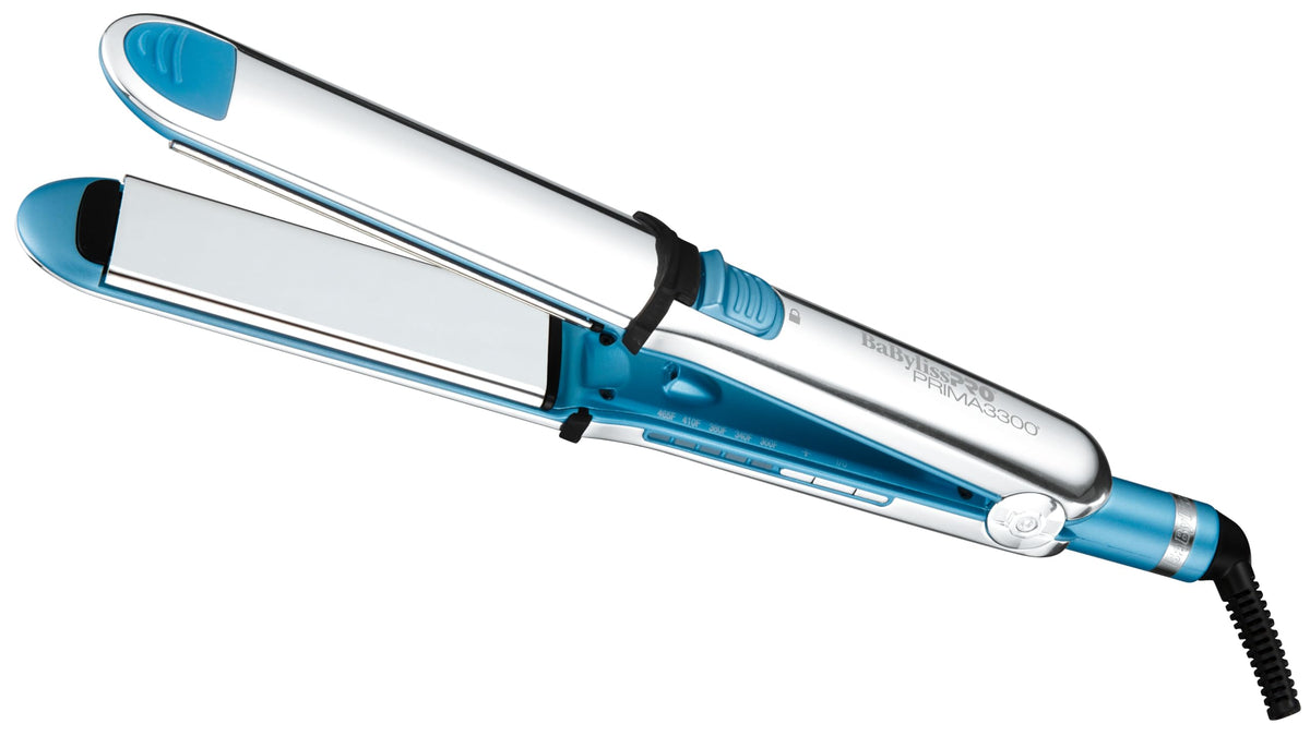 BaBylissPRO front view of flat iron showing ergonomic design and durable build