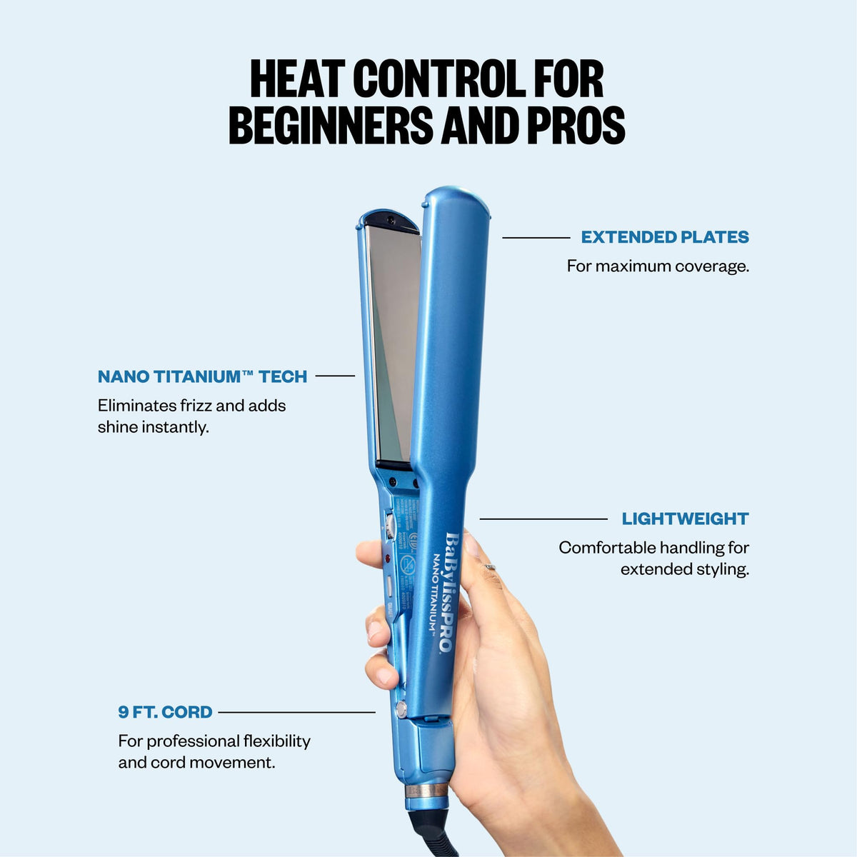 BaBylissPRO side profile showing slim housing and heat-resistant construction