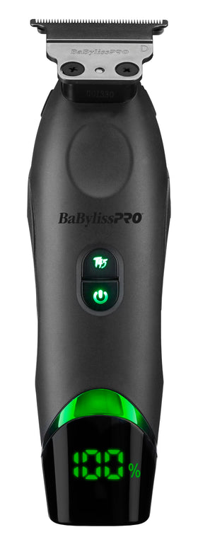 BaBylissPRO front view of trimmer showing ergonomic grip and controls for professional comfort