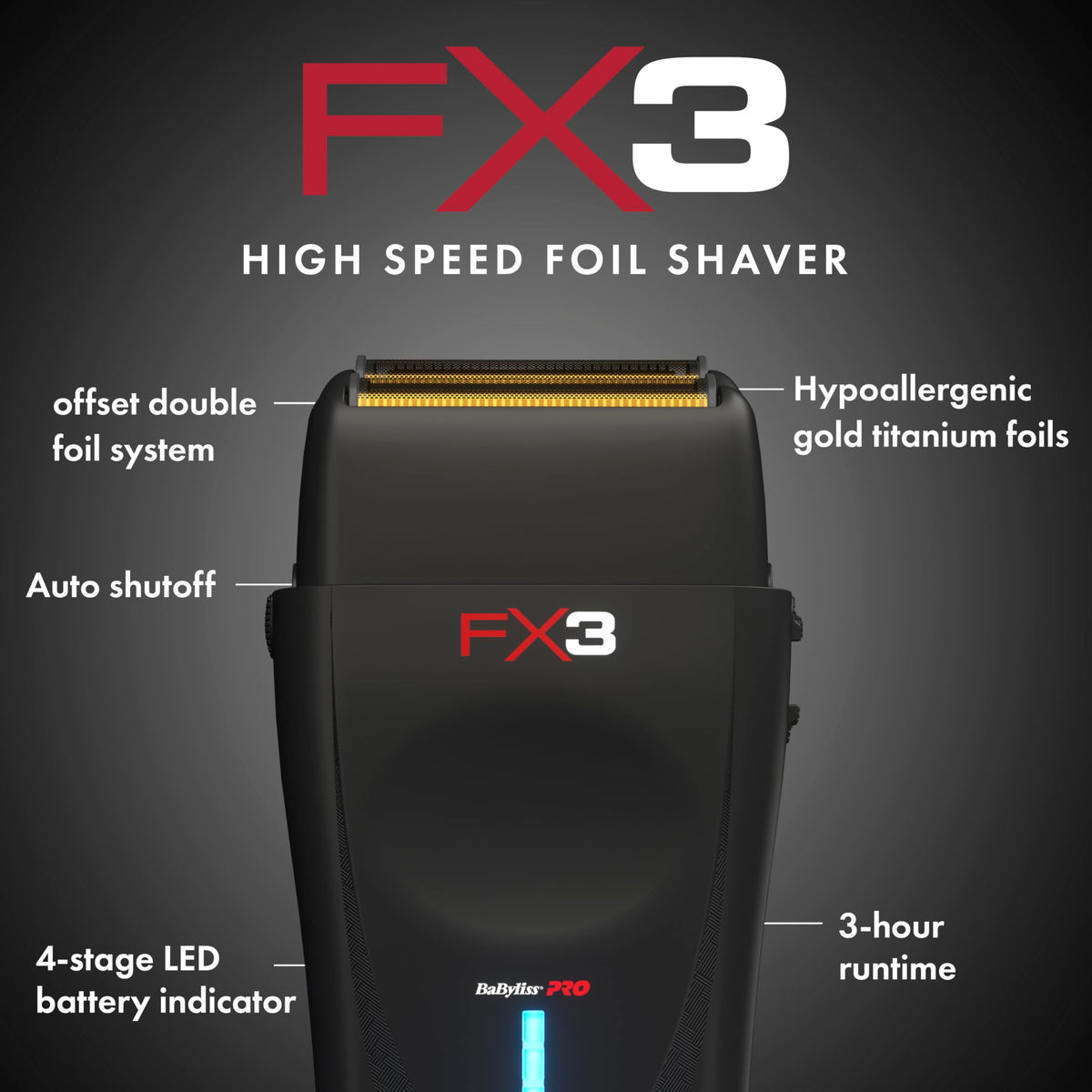 BaBylissPRO titanium foil close-up highlighting double-foil design for close, gentle shaves