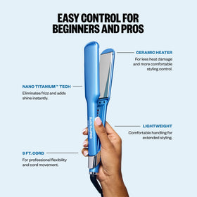 BaBylissPRO plate length on hair section showing coverage and efficiency