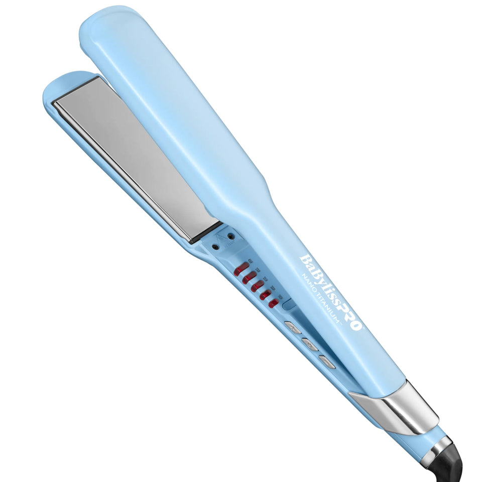 BaBylissPRO iced blue front view showing sleek design and ergonomic grip for comfortable styling