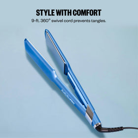 BaBylissPRO in use on thick hair showing faster straightening with wide plates