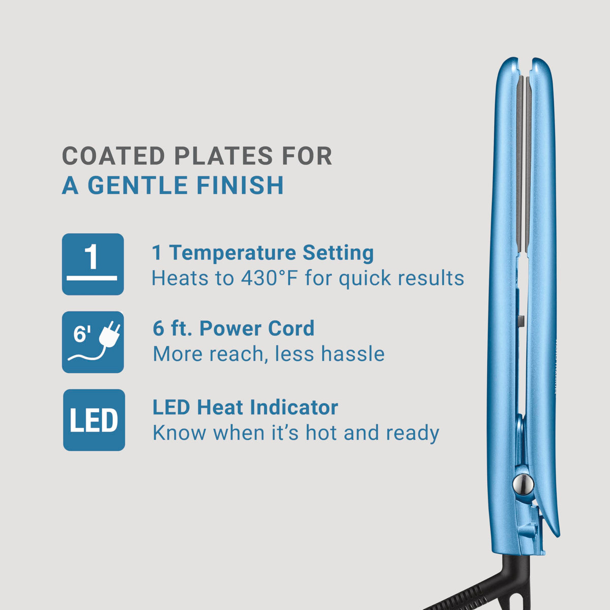 BaBylissPRO LED temperature display visible for quick temperature confirmation benefit