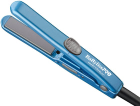 BaBylissPRO mini flat iron front view showing compact design and portability benefit