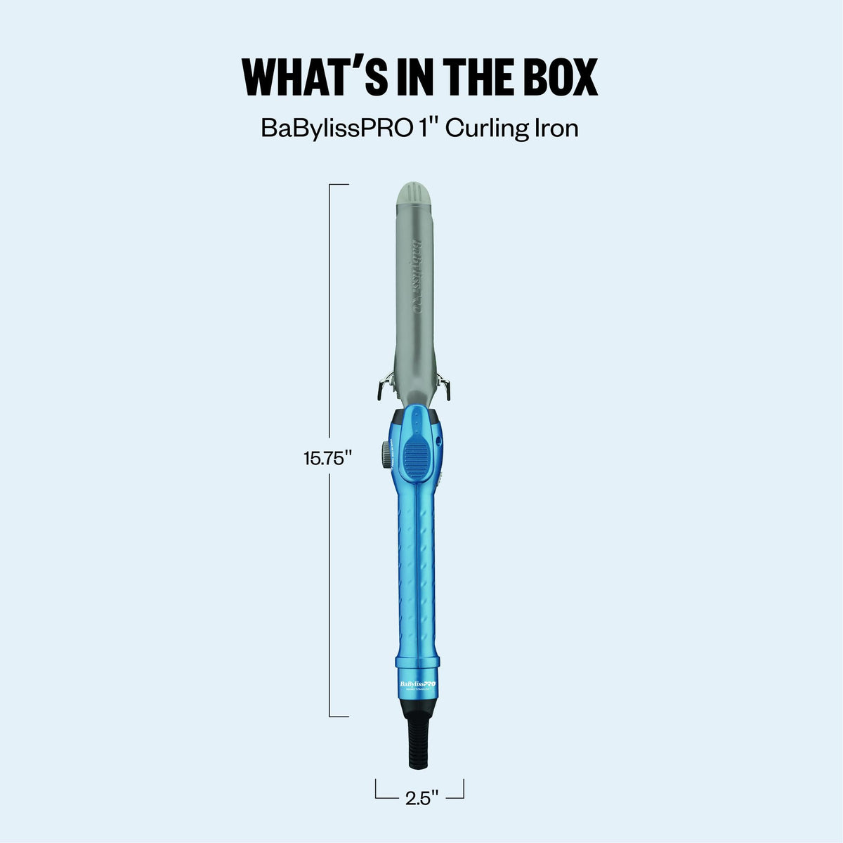 BaBylissPRO packaging and label highlighting model, temperature range, and features