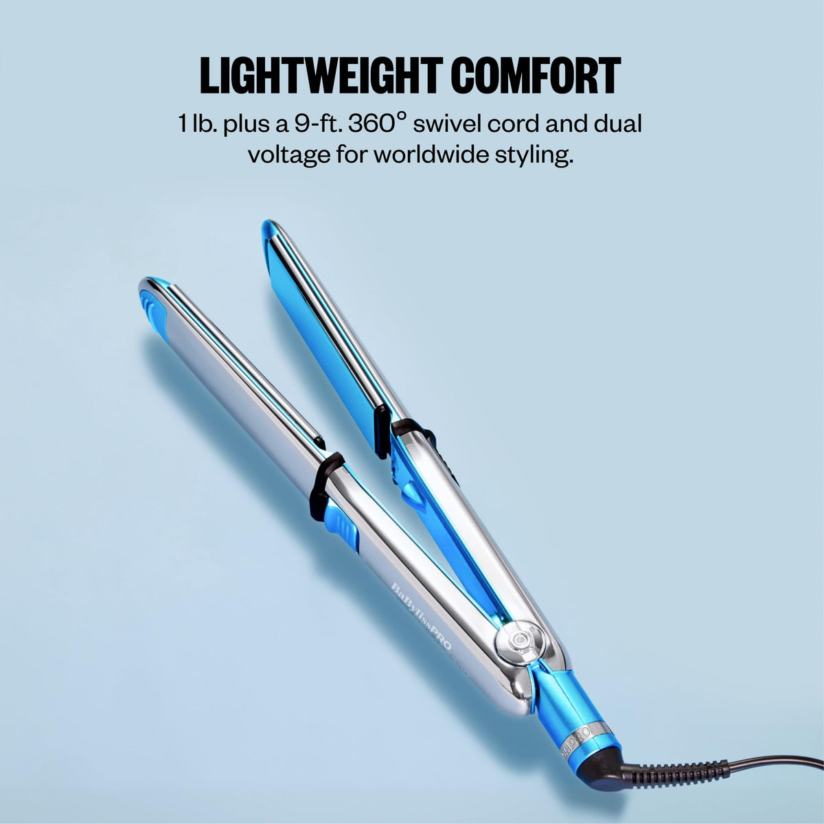 BaBylissPRO styling straight hair demonstrating fast smoothing and frizz reduction