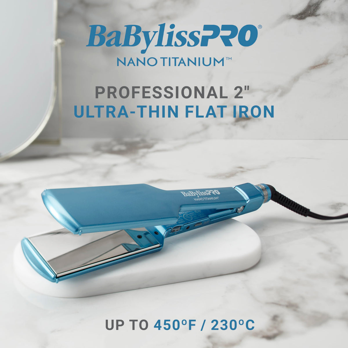 BaBylissPRO scale with hand comparison showing lightweight design for comfort