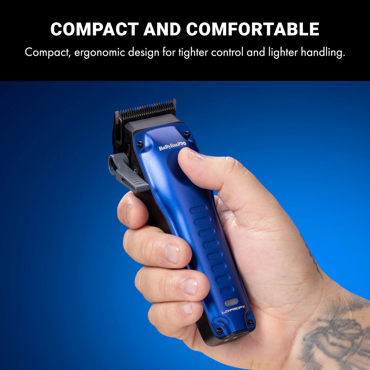 BaBylissPRO side profile displaying slim ergonomic shape for comfort