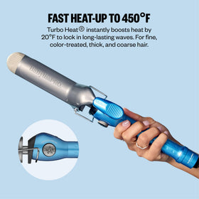 BaBylissPRO spring clamp and barrel detail showing secure hair grip and smooth glide