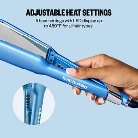 BaBylissPRO straightener smoothing long hair for faster, glossy results