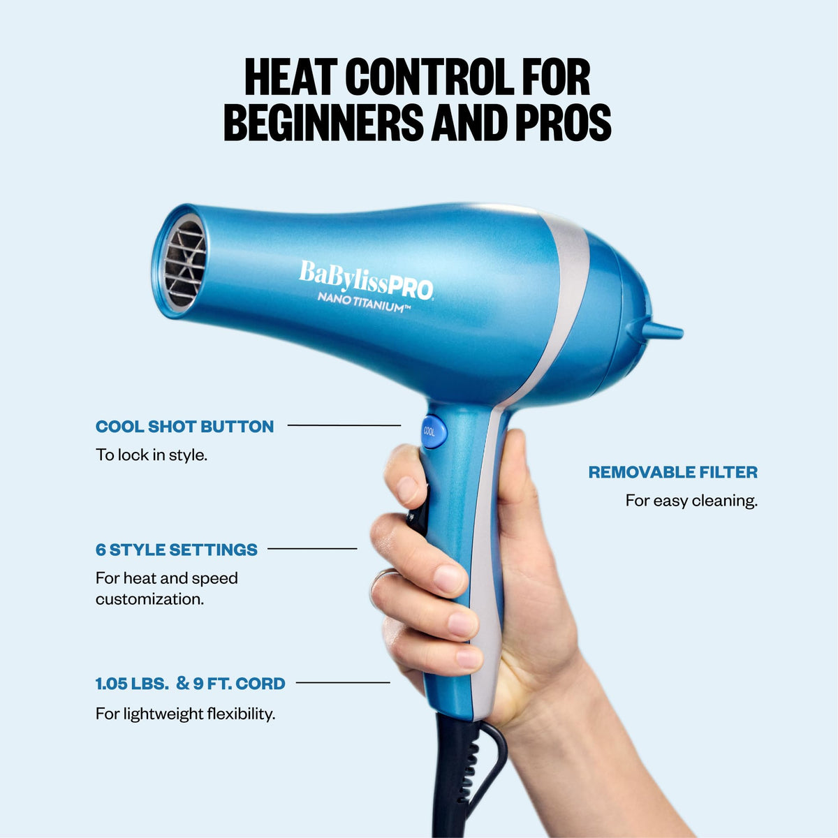 BaBylissPRO straightening comb detail for controlled, salon-like straight styles
