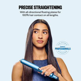 BaBylissPRO titanium plate close-up showing smooth surface that reduces frizz and speeds styling