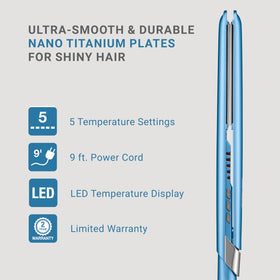 BaBylissPRO nano titanium plate close-up highlighting smooth surface for shiny results