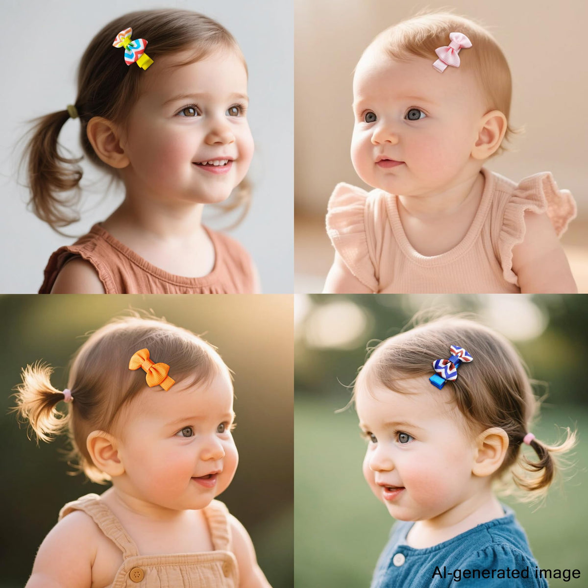 Babymatch bows in adult hands to show small scale