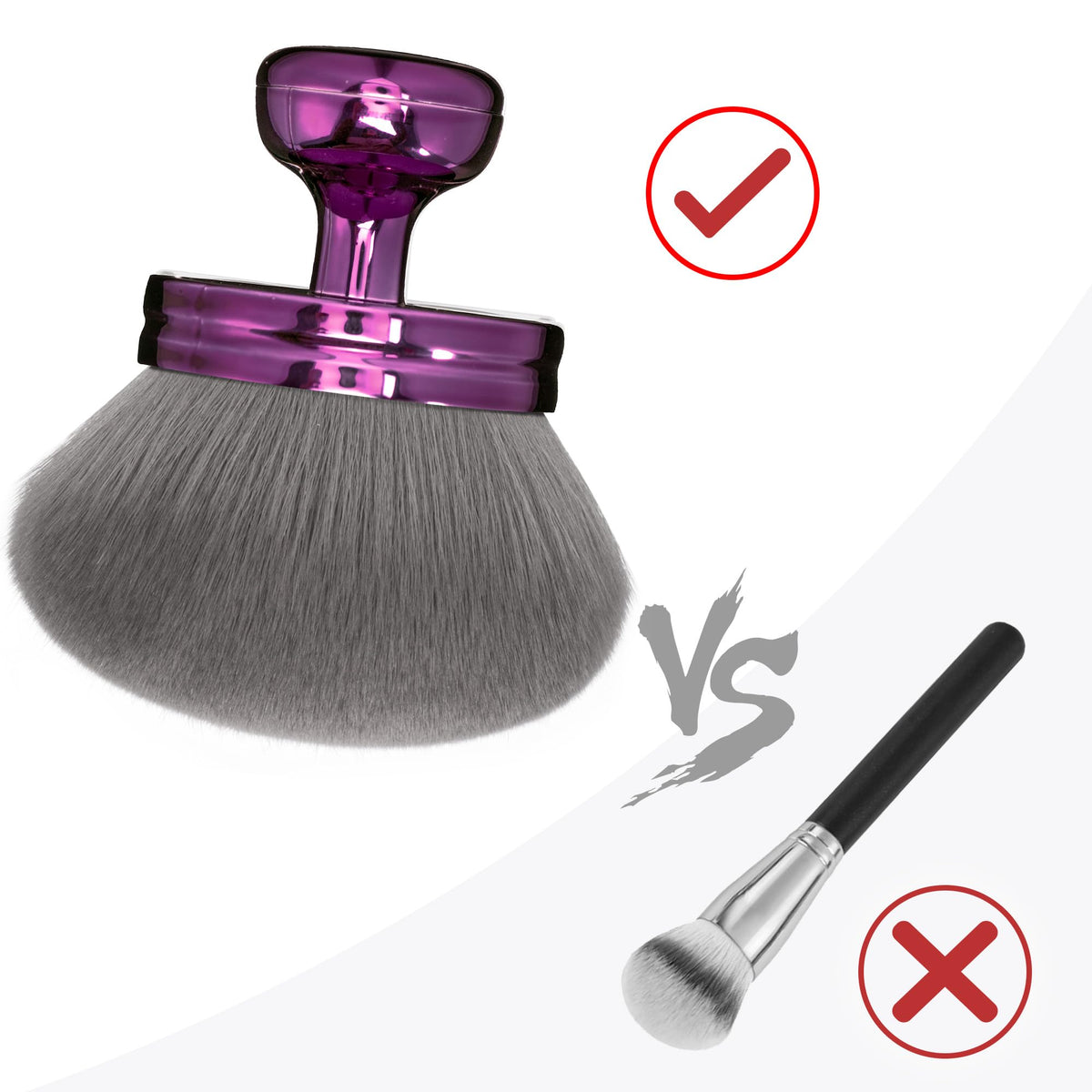 BABYSHEEP hand holding brush showing 3.2 inch round head scale