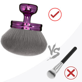 BABYSHEEP hand holding brush showing 3.2 inch round head scale
