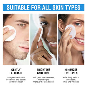 BACHERI pad in hand applied to cheek demonstrating easy use