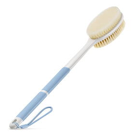 Backski front view showing brush head and blue handle for easier cleaning