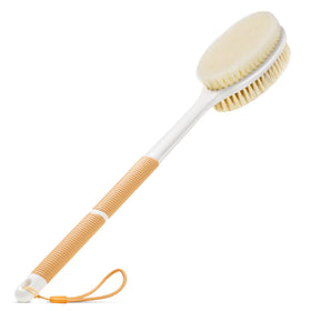 Backski front view orange brush showing design and long handle for easy reach