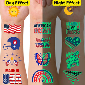 Backtopeia hands applying tattoo demonstrating easy wet-and-press application