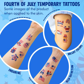 Backtopeia family at a backyard party wearing tattoos to boost event fun benefit