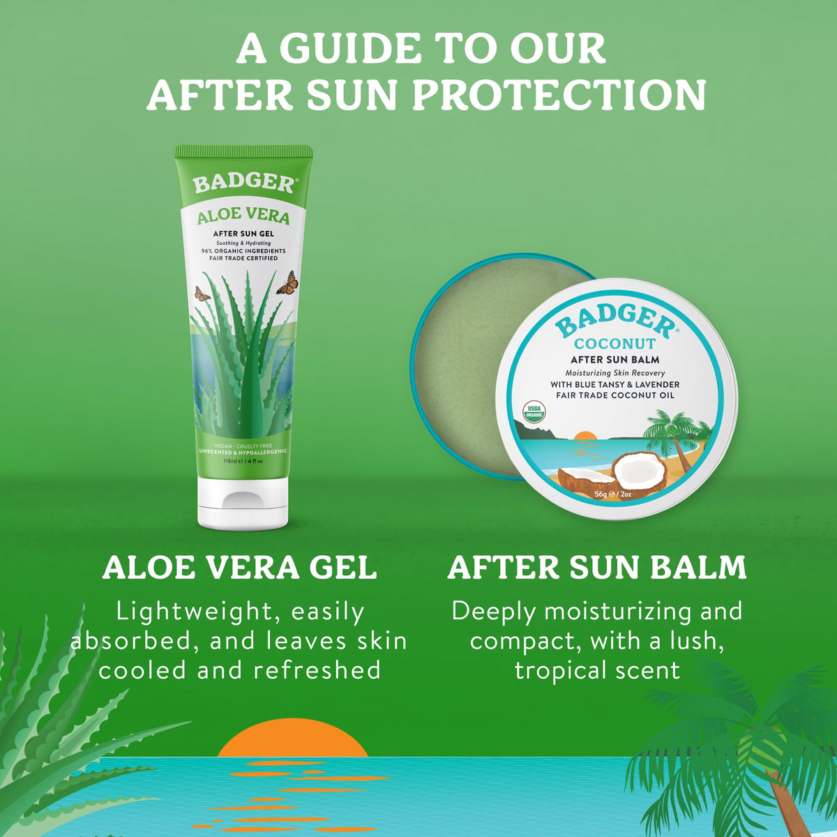 Badger product on beach towel after sun exposure showing cooling relief and travel readiness
