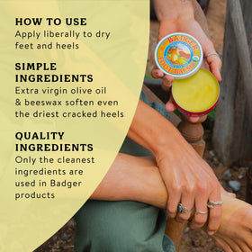 Badger ingredients display of olive jojoba and beeswax highlighting organic formulation