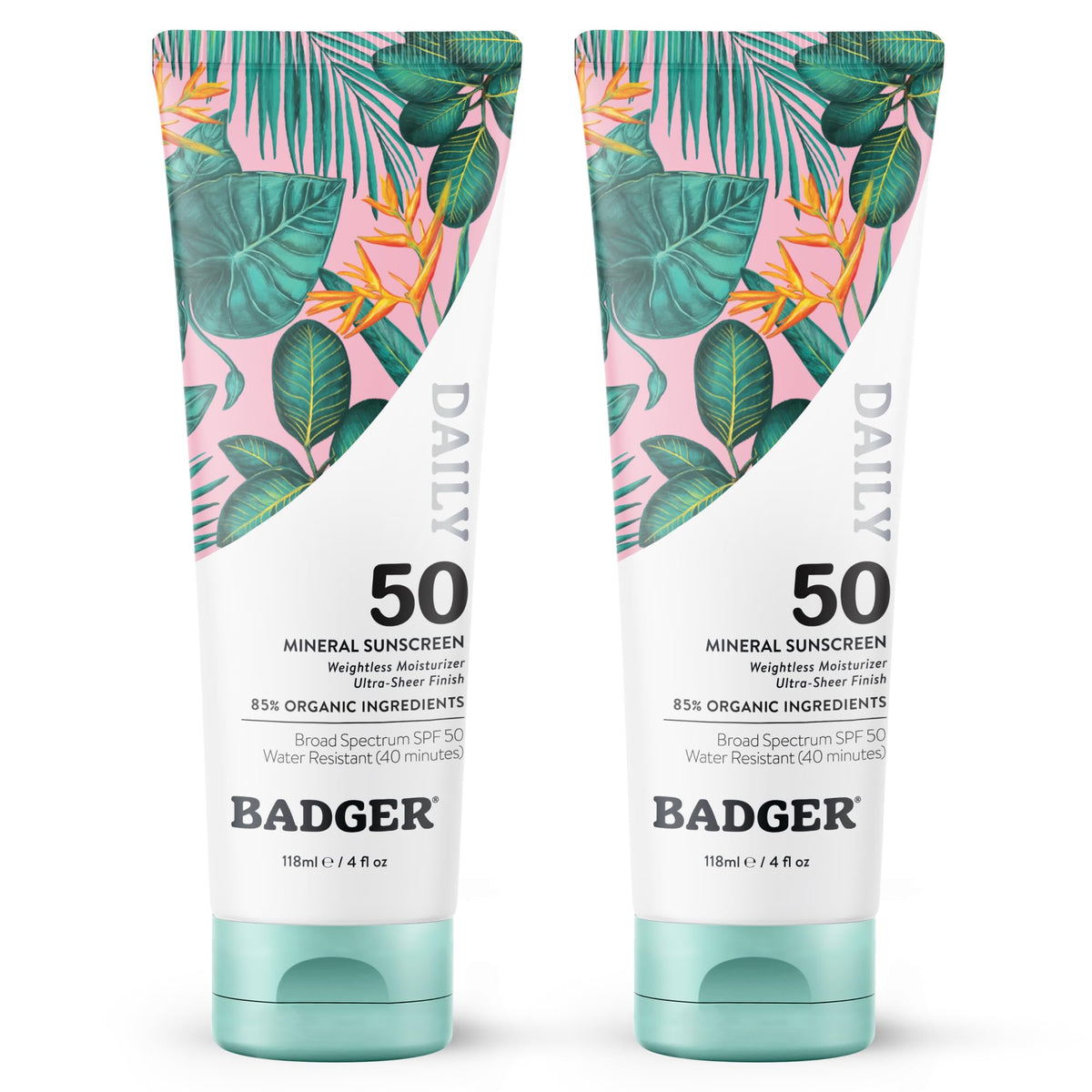 Badger front packaging 4oz tube showing product and SPF benefit